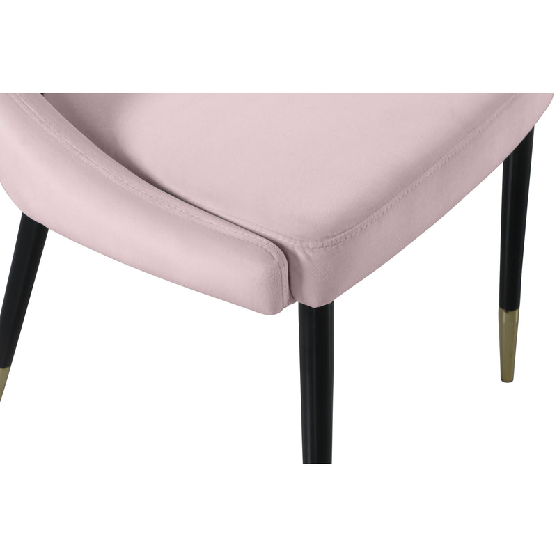 Meridian Sleek Pink Velvet Dining Chair IMAGE 5