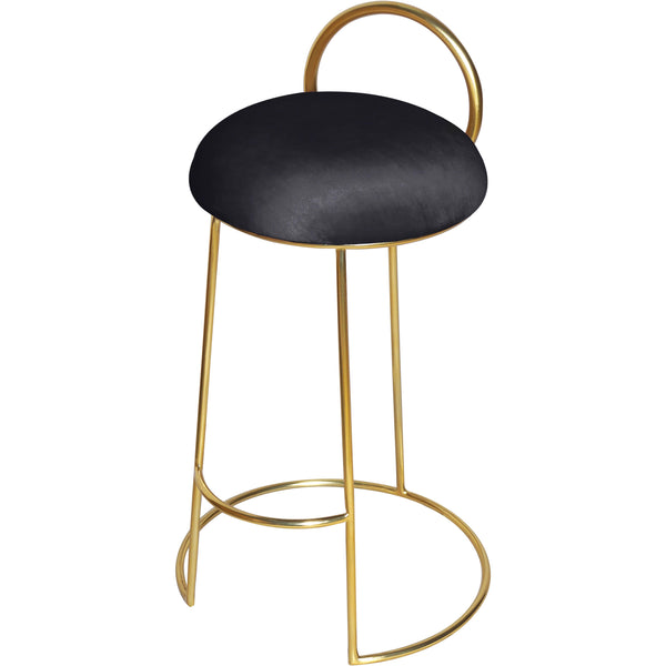 Meridian Ring Black Velvet Counter Stool IMAGE 1