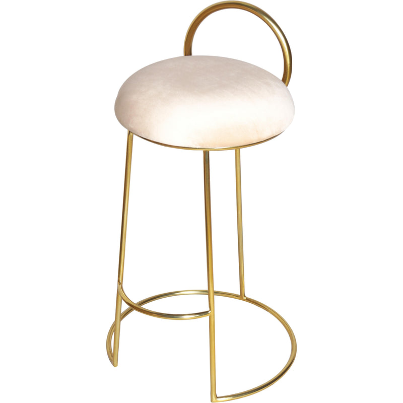 Meridian Ring Cream Velvet Counter Stool IMAGE 1