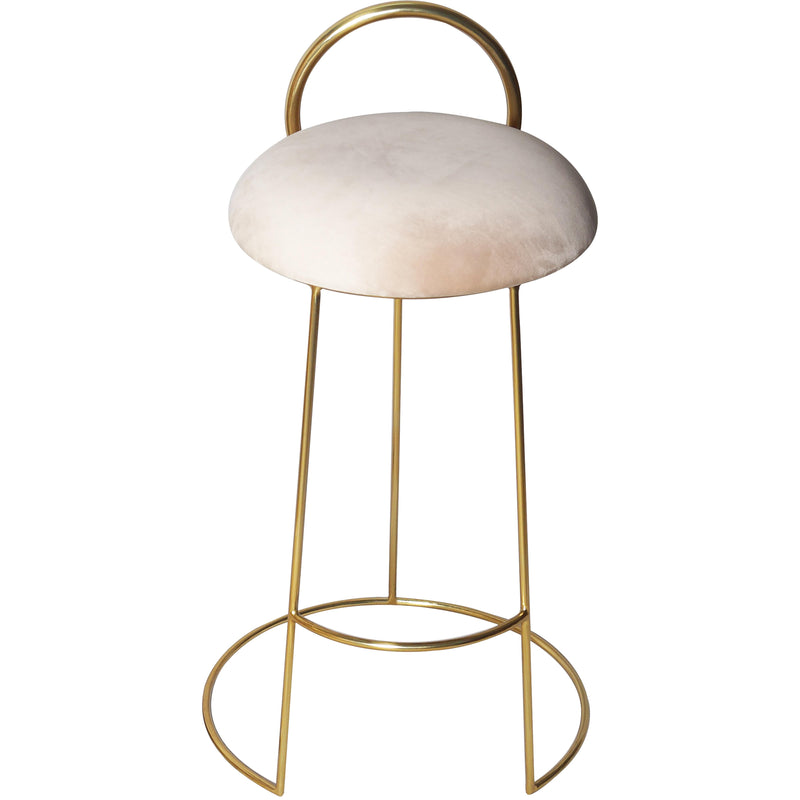 Meridian Ring Cream Velvet Counter Stool IMAGE 2