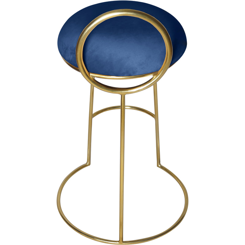 Meridian Ring Navy Velvet Counter Stool IMAGE 3