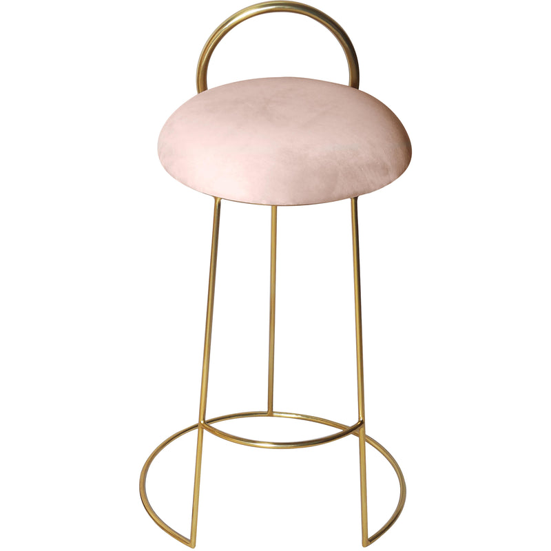 Meridian Ring Pink Velvet Counter Stool IMAGE 2