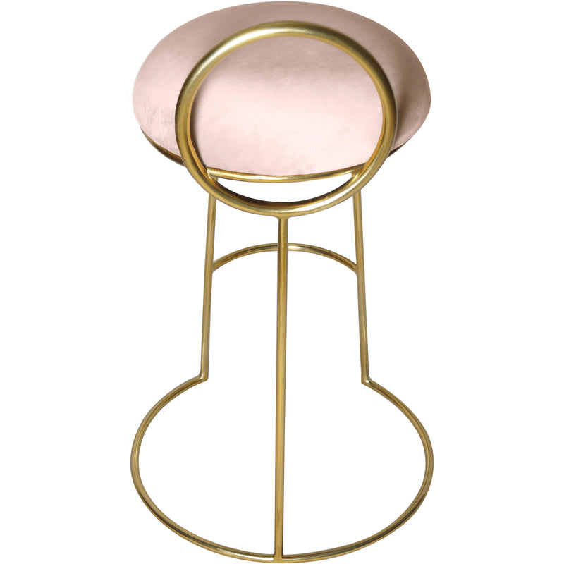 Meridian Ring Pink Velvet Counter Stool IMAGE 3