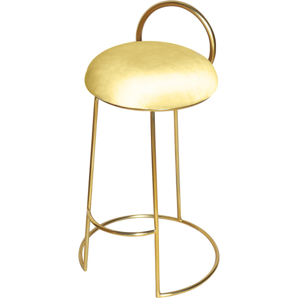 Meridian Ring Yellow Velvet Counter Stool IMAGE 1