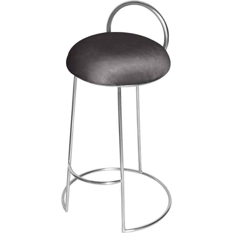 Meridian Ring Grey Velvet Counter Stool IMAGE 1