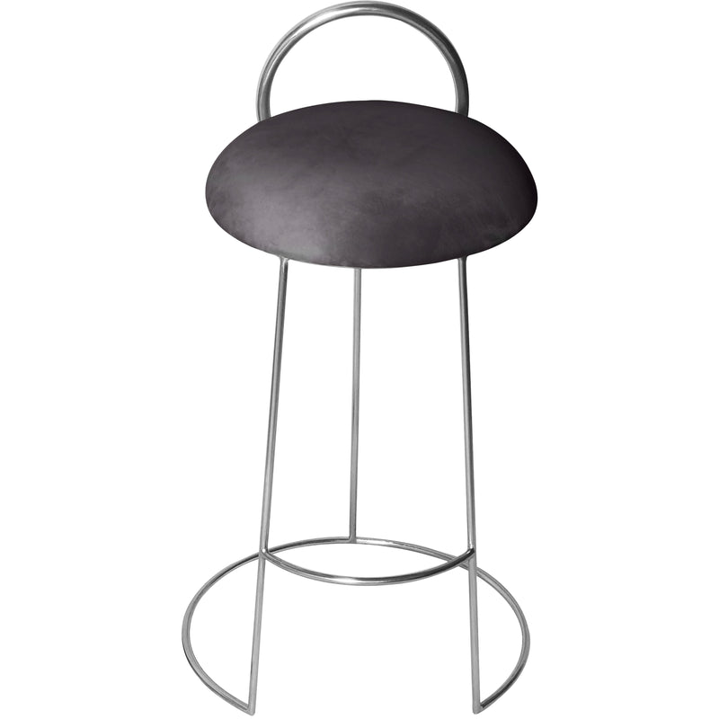 Meridian Ring Grey Velvet Counter Stool IMAGE 2