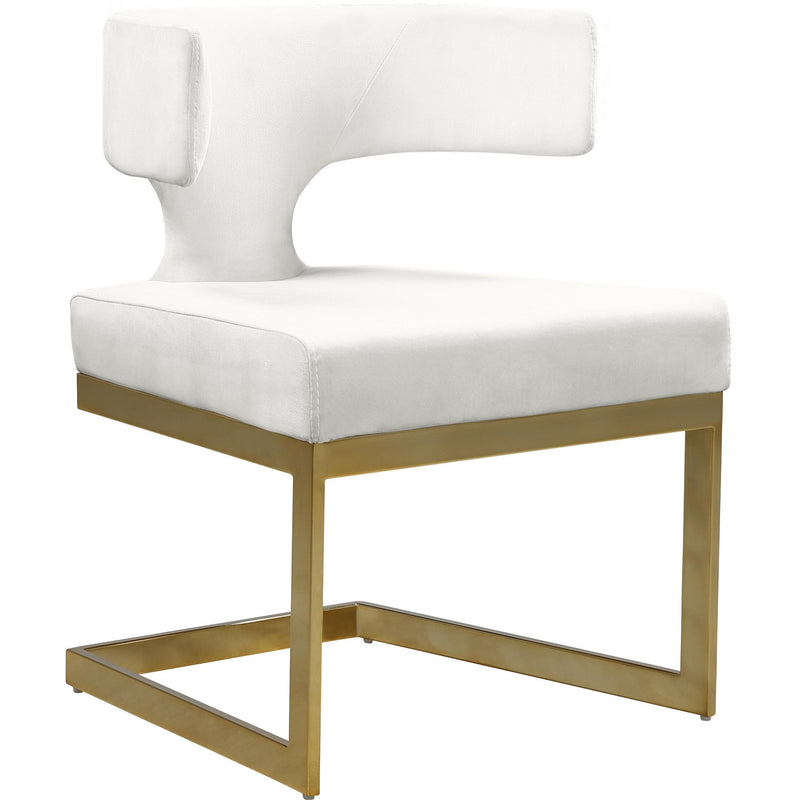 Meridian Alexandra Cream Velvet Dining Chair IMAGE 1