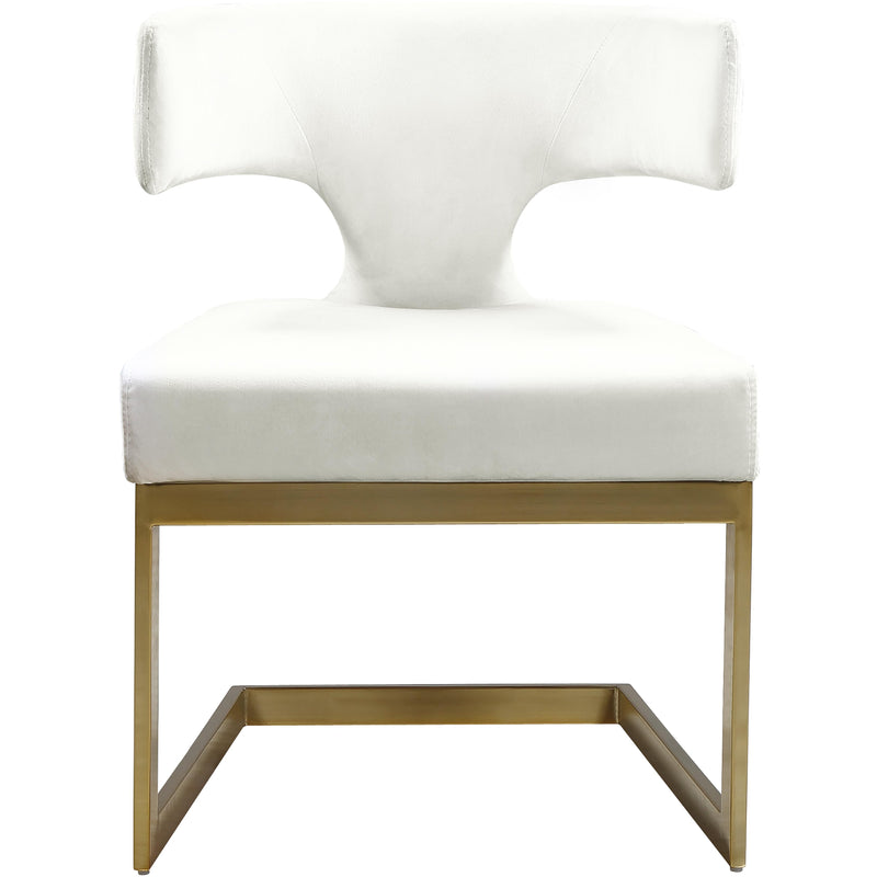 Meridian Alexandra Cream Velvet Dining Chair IMAGE 2