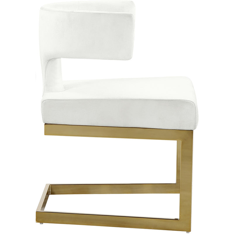 Meridian Alexandra Cream Velvet Dining Chair IMAGE 3