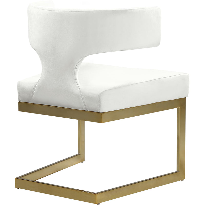 Meridian Alexandra Cream Velvet Dining Chair IMAGE 4