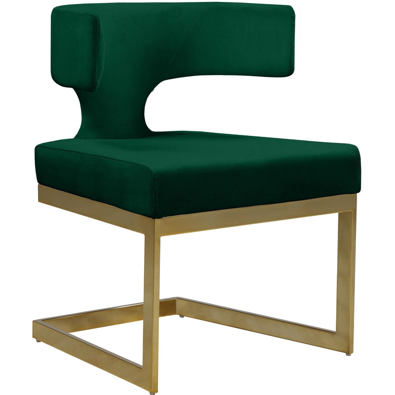 Meridian Alexandra Green Velvet Dining Chair IMAGE 1