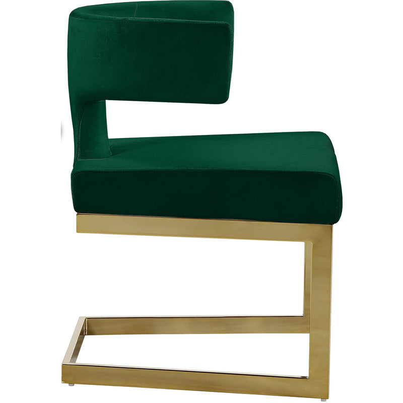 Meridian Alexandra Green Velvet Dining Chair IMAGE 3