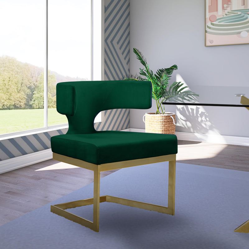 Meridian Alexandra Green Velvet Dining Chair IMAGE 6