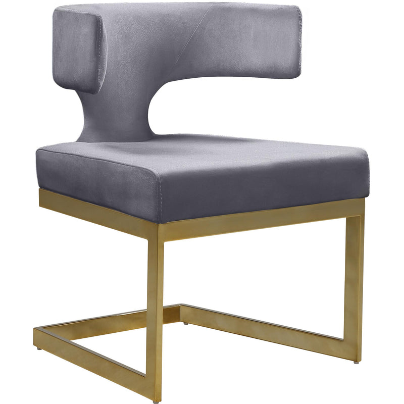 Meridian Alexandra Grey Velvet Dining Chair IMAGE 1