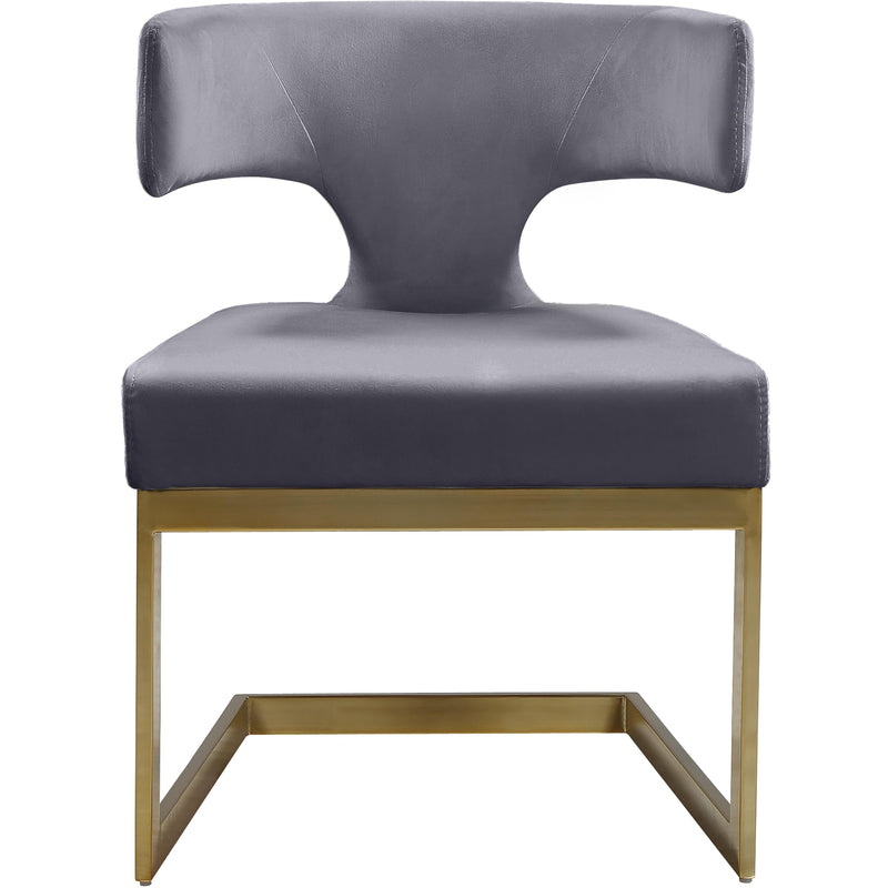 Meridian Alexandra Grey Velvet Dining Chair IMAGE 2