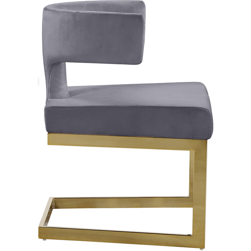 Meridian Alexandra Grey Velvet Dining Chair IMAGE 3