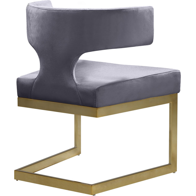 Meridian Alexandra Grey Velvet Dining Chair IMAGE 4