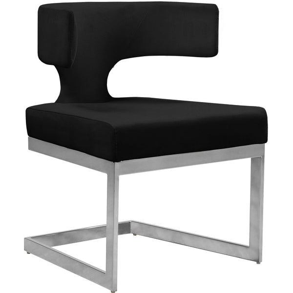 Meridian Alexandra Black Velvet Dining Chair IMAGE 1