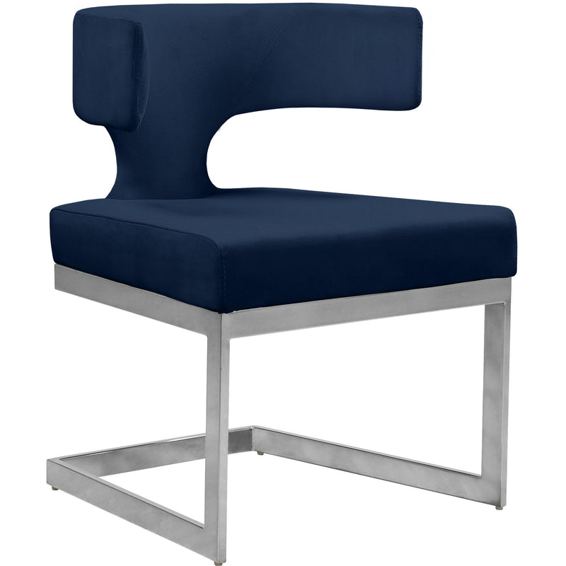 Meridian Alexandra Navy Velvet Dining Chair IMAGE 1