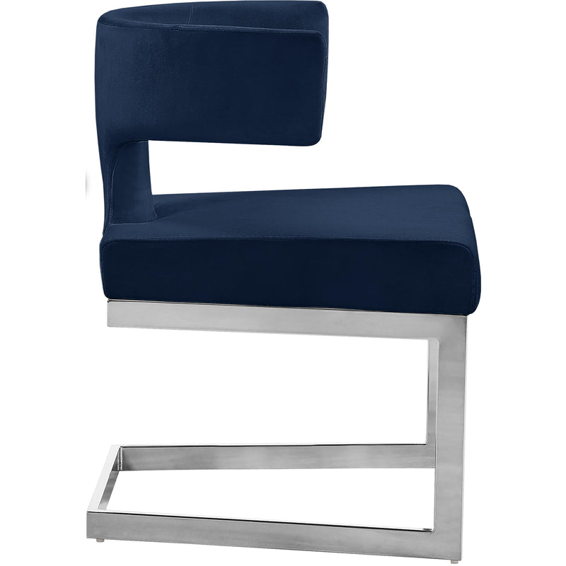 Meridian Alexandra Navy Velvet Dining Chair IMAGE 3