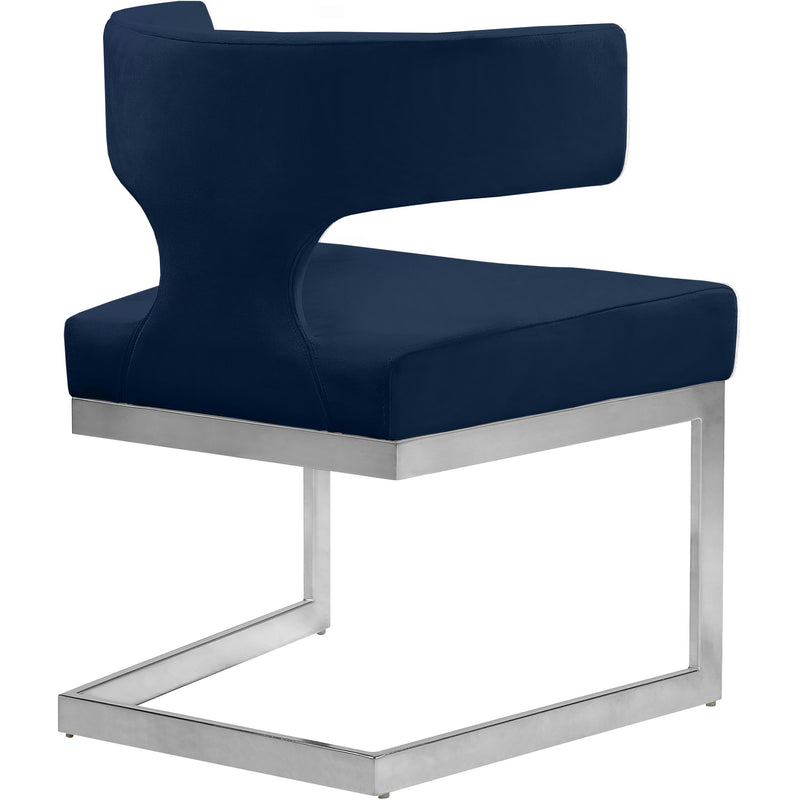 Meridian Alexandra Navy Velvet Dining Chair IMAGE 4