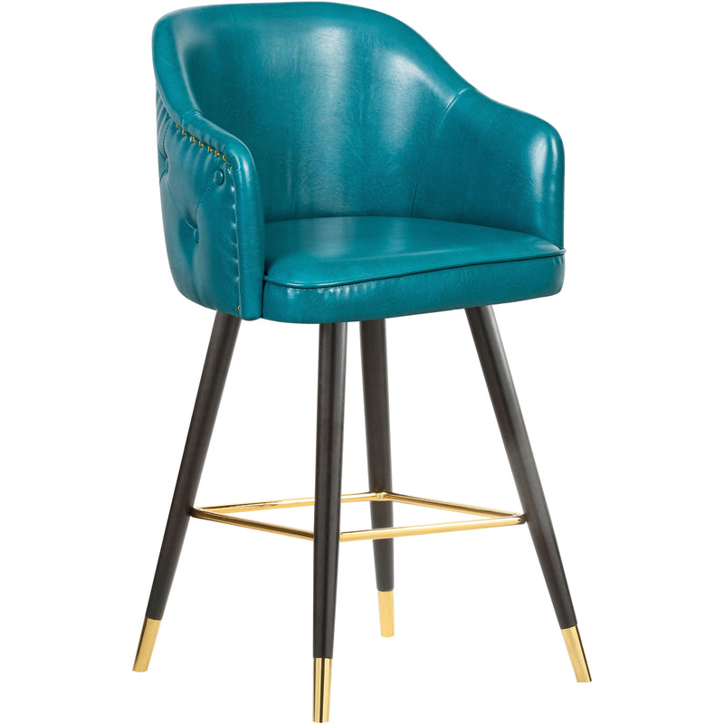 Meridian Barbosa Blue Vegan Leather Counter/Bar Stool IMAGE 1