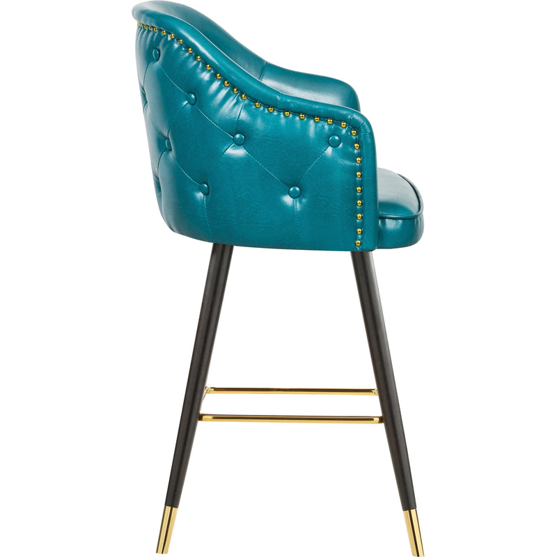 Meridian Barbosa Blue Vegan Leather Counter/Bar Stool IMAGE 3