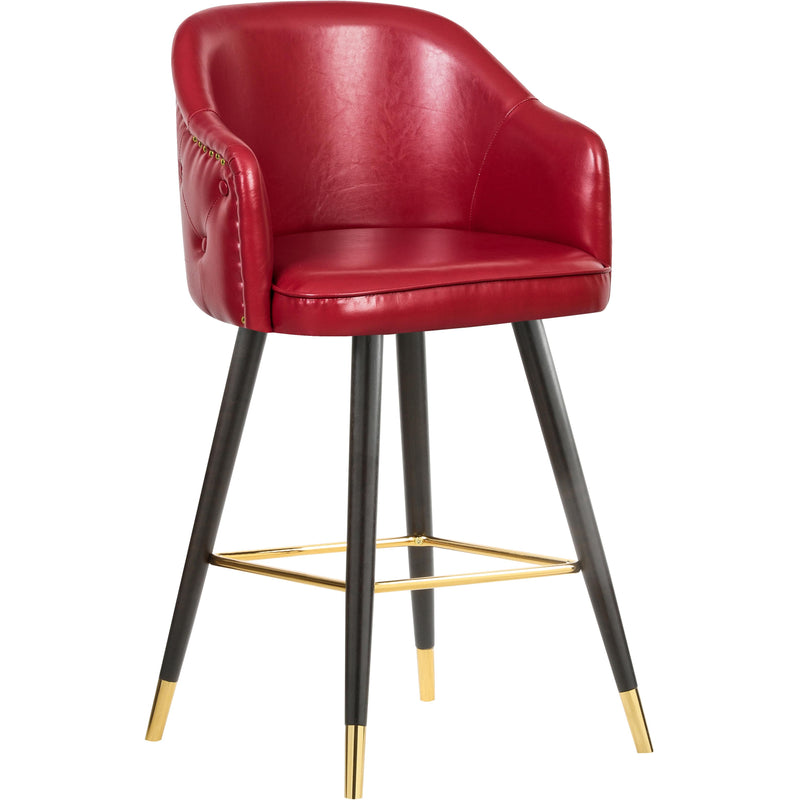 Meridian Barbosa Red Vegan Leather Counter/Bar Stool IMAGE 1