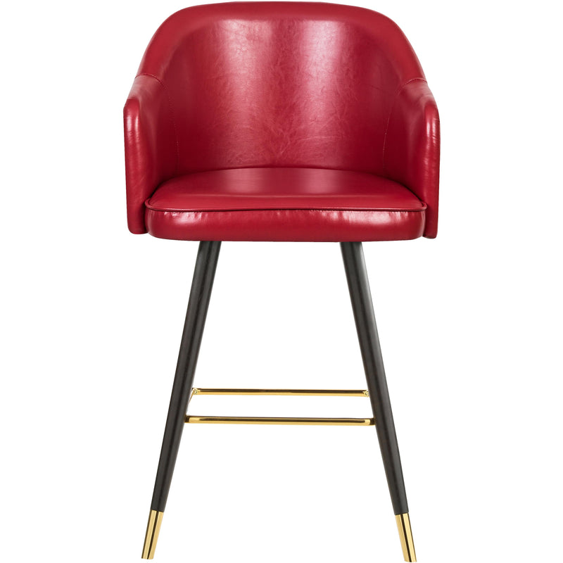 Meridian Barbosa Red Vegan Leather Counter/Bar Stool IMAGE 2