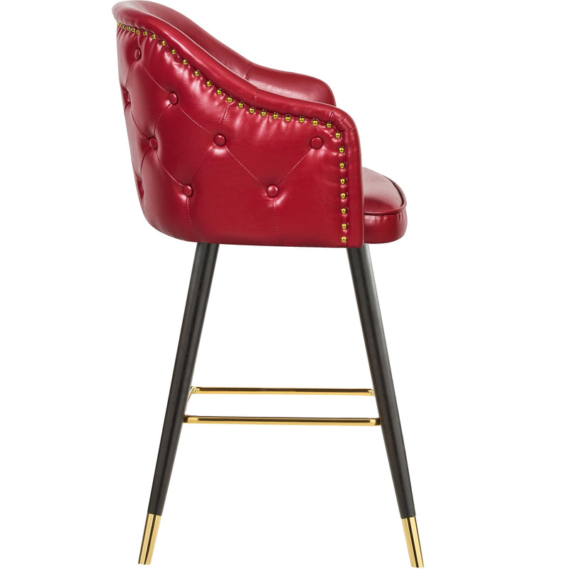 Meridian Barbosa Red Vegan Leather Counter/Bar Stool IMAGE 3