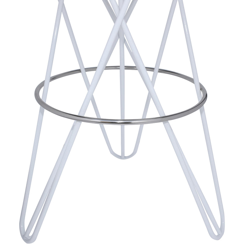 Meridian Mercury White Iron Bar Stool IMAGE 4