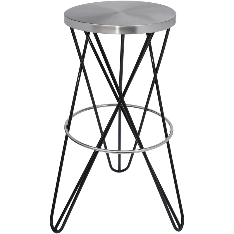 Meridian Mercury Black Iron Bar Stool IMAGE 1