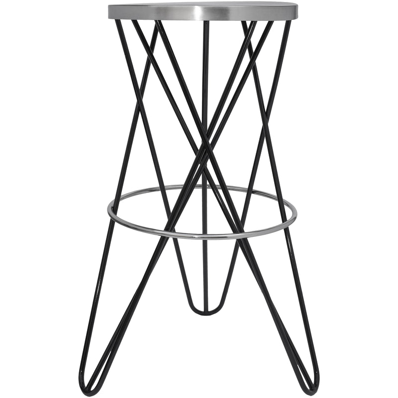 Meridian Mercury Black Iron Bar Stool IMAGE 2