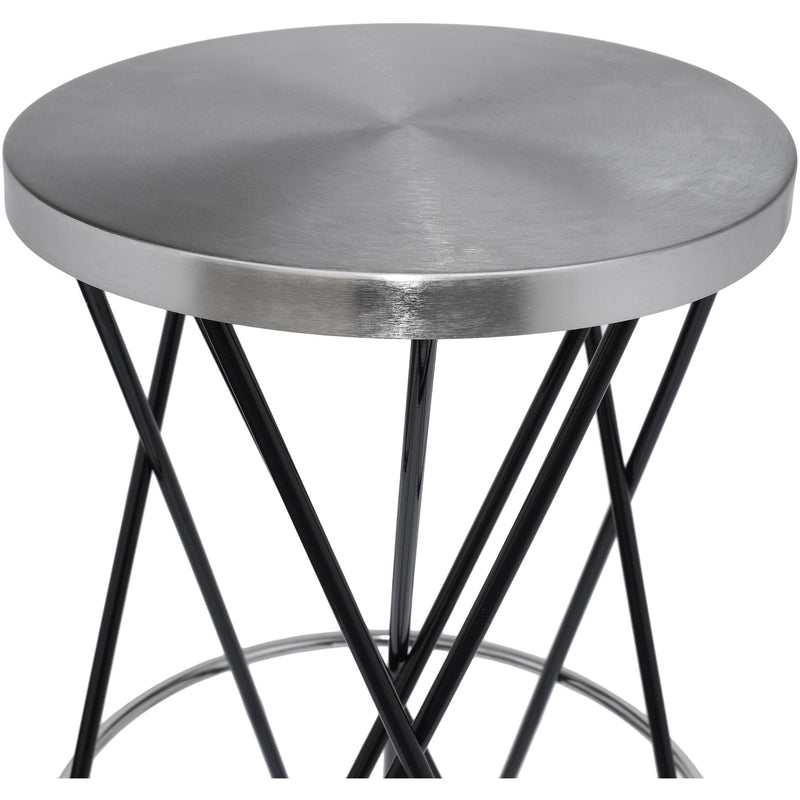 Meridian Mercury Black Iron Bar Stool IMAGE 3