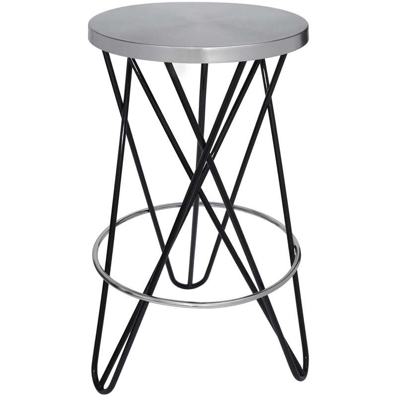 Meridian Mercury Black Iron Counter Stool IMAGE 1