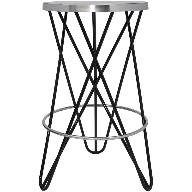 Meridian Mercury Black Iron Counter Stool IMAGE 2