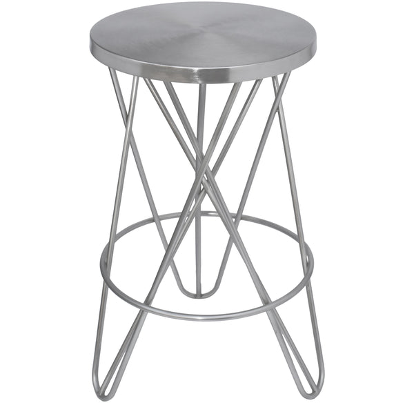 Meridian Mercury Silver Iron Counter Stool IMAGE 1