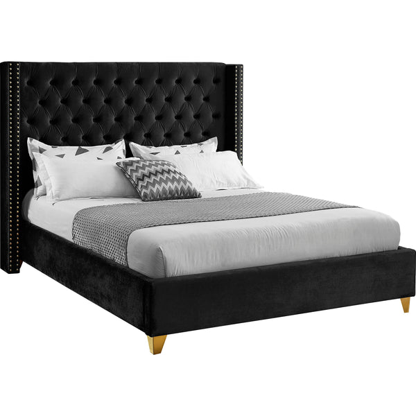 Meridian Barolo Black Velvet Full Bed IMAGE 1