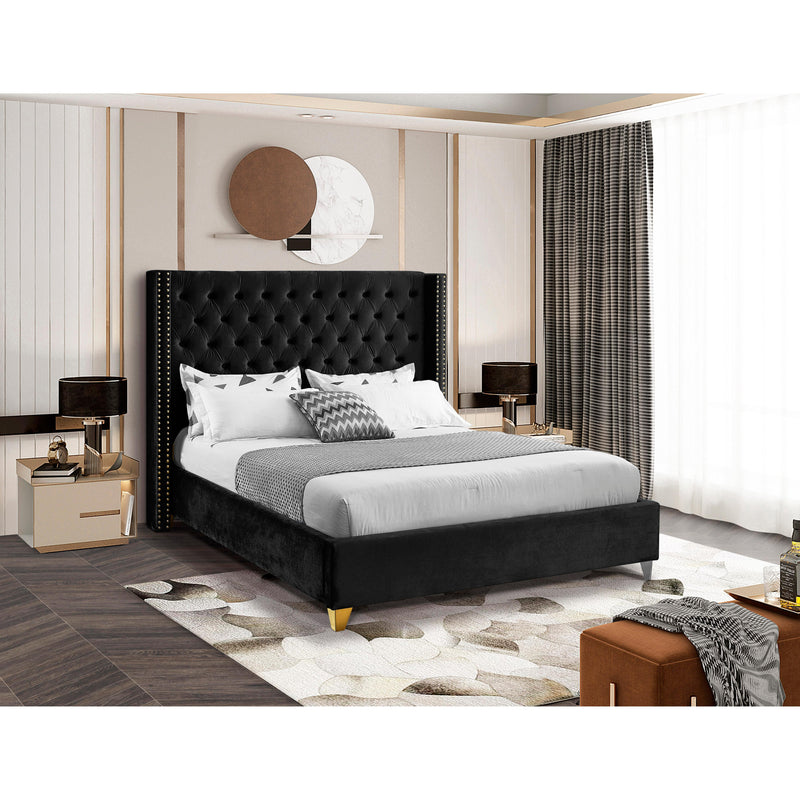 Meridian Barolo Black Velvet Full Bed IMAGE 4