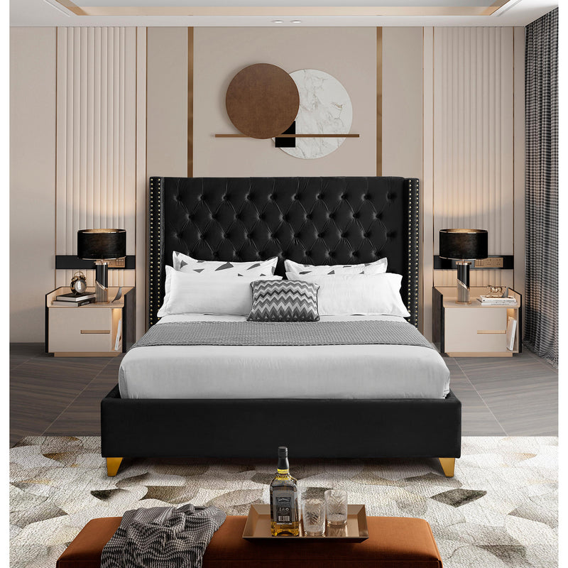 Meridian Barolo Black Velvet Full Bed IMAGE 5