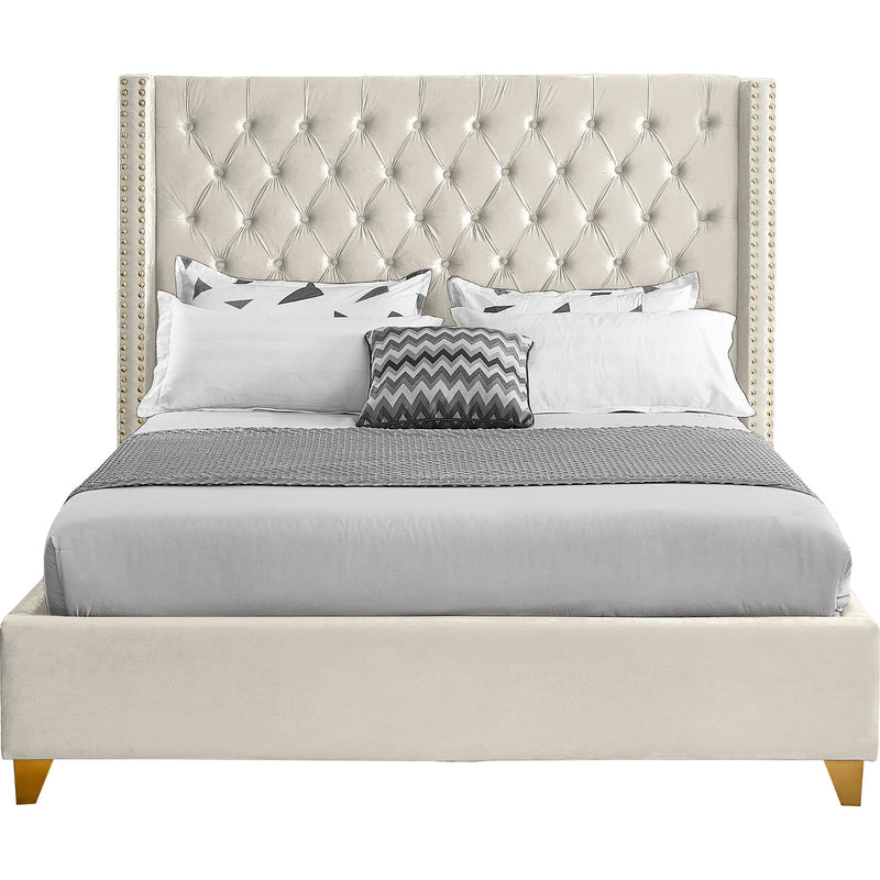 Meridian Barolo Cream Velvet King Bed IMAGE 2