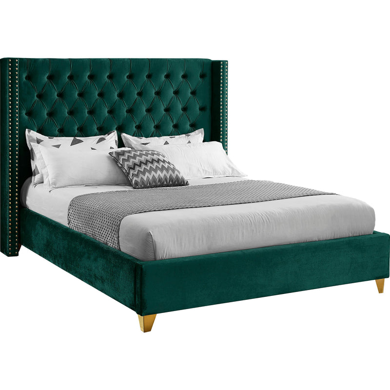 Meridian Barolo Green Velvet Full Bed IMAGE 1