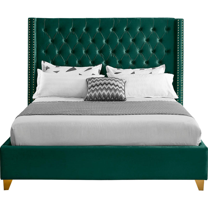 Meridian Barolo Green Velvet Full Bed IMAGE 2