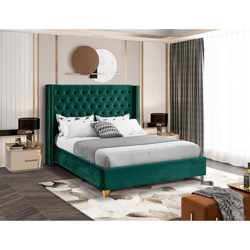 Meridian Barolo Green Velvet Full Bed IMAGE 4