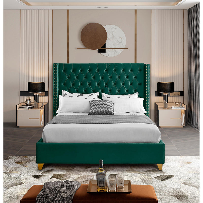 Meridian Barolo Green Velvet Full Bed IMAGE 5