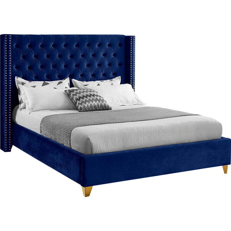 Meridian Barolo Navy Velvet Full Bed IMAGE 1