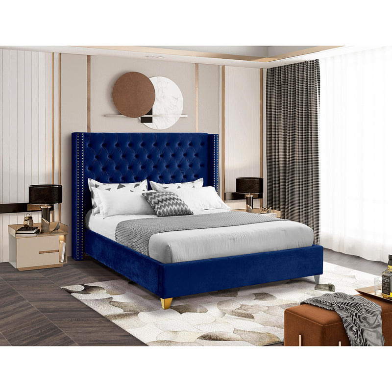 Meridian Barolo Navy Velvet Full Bed IMAGE 4