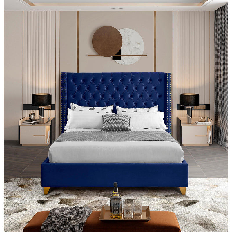 Meridian Barolo Navy Velvet Full Bed IMAGE 5