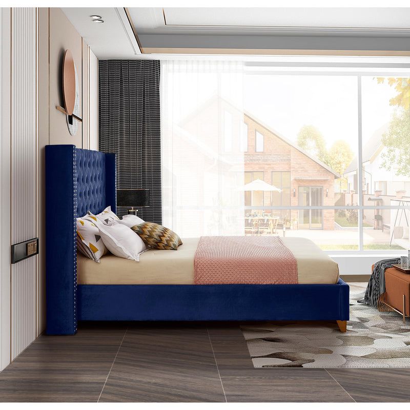 Meridian Barolo Navy Velvet Full Bed IMAGE 6