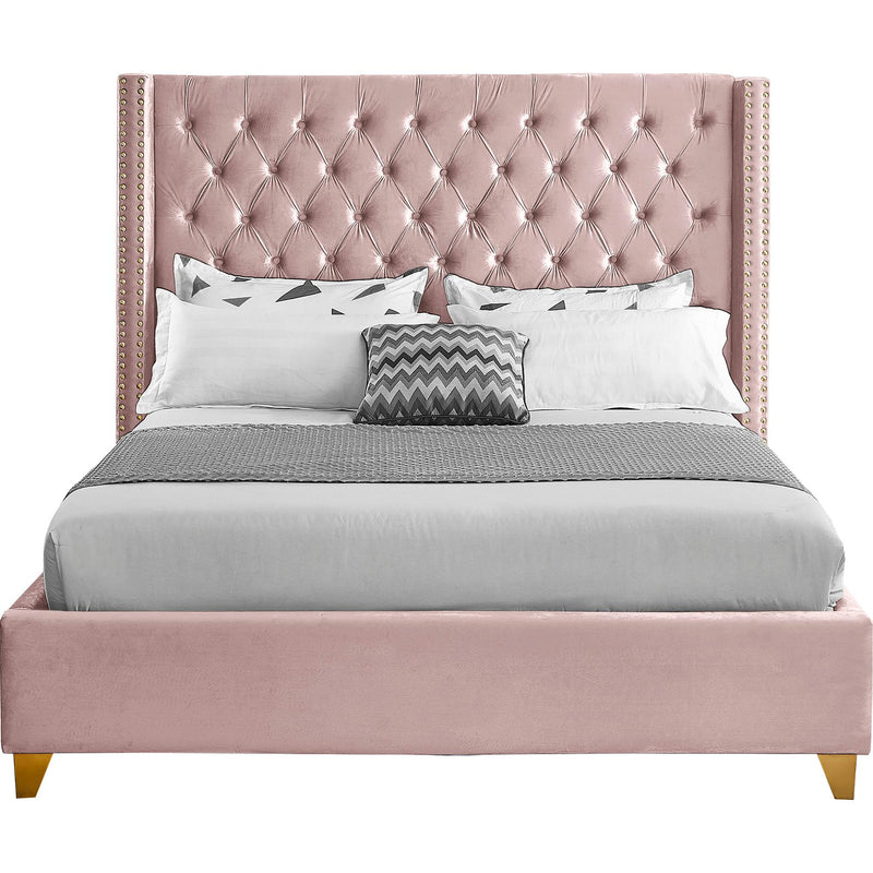 Meridian Barolo Pink Velvet Full Bed IMAGE 2